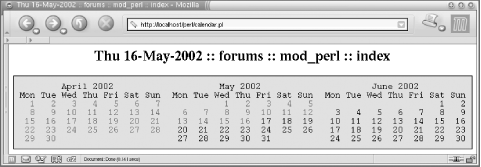 The calendar as seen on May 16, 2002