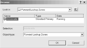 Finding a zone with the Browse window