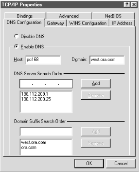 Resolver configuration under Windows 95