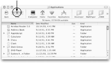 Finder’s list view for the /Applications folder