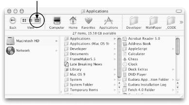 Finder’s column view for the /Applications folder