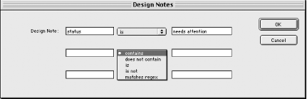 Design Notes Report Options dialog box