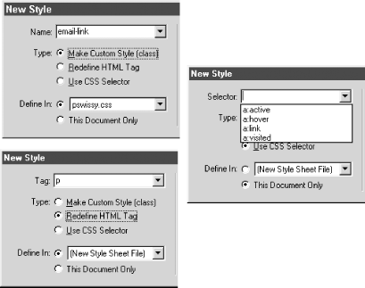 Using the New Style dialog box