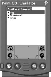 PaymentMIDlet on Palm OS