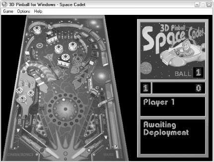 Although it hardly duplicates the thrill of a real metal ball bouncing in a box, the 3D Pinball game is fun to look at