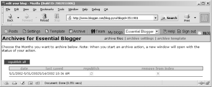 Blogger Archive view