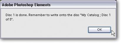 The Organizer walks you through every step of backing up your photos. It doesn't forget a thing, even reminding you to write the disc's name on it when you're done. Okay, Mom.