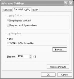 Configuring the firewall’s advanced settings