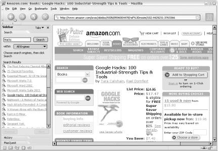 Mozilla Amazon sidebar search