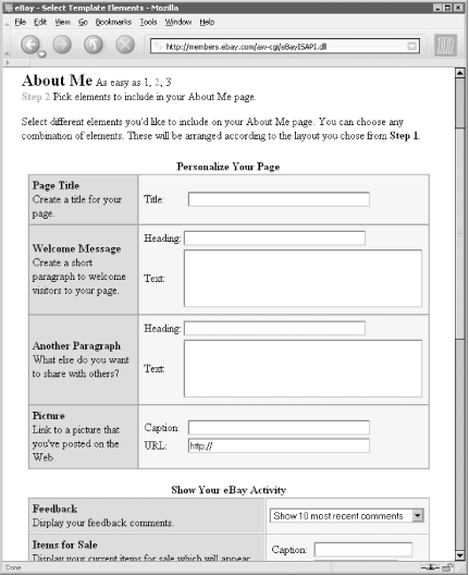The About Me setup page is the first thing you see when you build an About Me page, but it doesnât afford the flexibility of the optional HTML editor interface