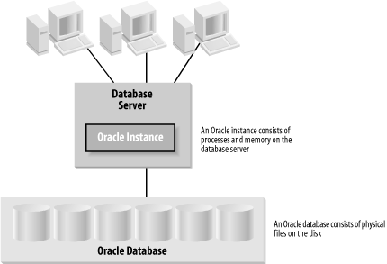 An instance and a database