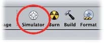 The Simulator button in the toolbar