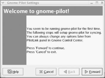 The gnome-pilot Welcome panel