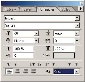 Use the Character palette to adjust the attributes of text on your menus.