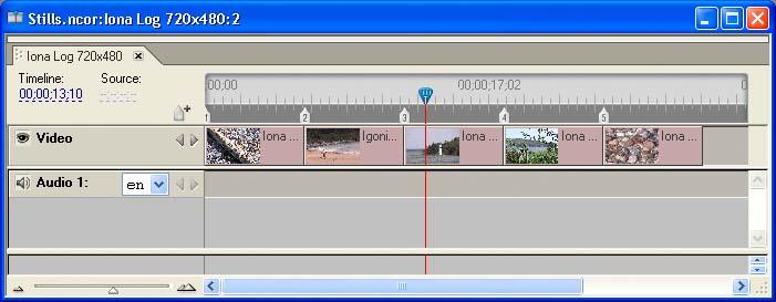 Assemble multiple images on the timeline to create a simple slide show.