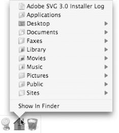 Accessing your Home folder from the Dock