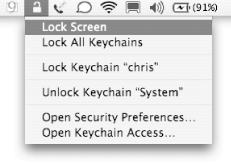 The Keychain menu extra