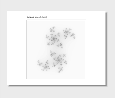 A Julia set printed with the Java 1.2 API