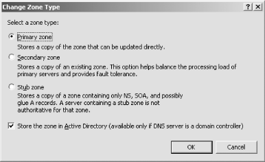 Storing a zone in Active Directory