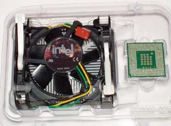 The retail-boxed Intel Pentium 4 processor and heatsink/fan
