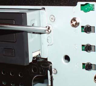 Secure the optical drive using one screw on either side