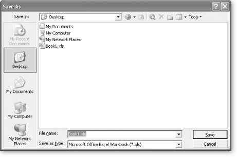 The Save As dialog box lets you jump to common folders, or you can browse a folder tree using the drop-down “Save in” menu. Type the file name at the bottom of the window, and pick the file type Finally, choose Tools → General Options from the top-right of the window for additional options.