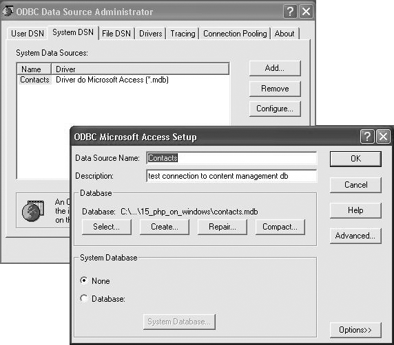 Configuring a DSN for a Microsoft Access database