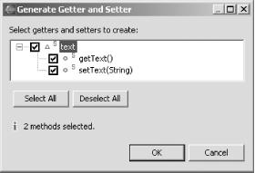 Creating getter/setter methods