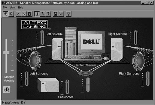 Use the View menu to stop pop-up behavior in Altec Lansing speaker management software.