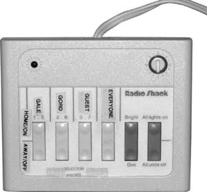 A minicontroller with labeled buttons
