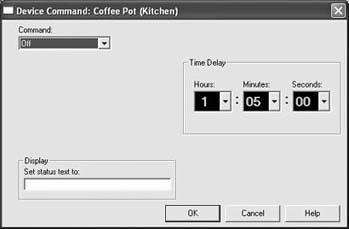 Using the Time Delay settings to control sequences of commands