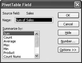 Sums and totals arenât your only options when summarizing PivotTable data.