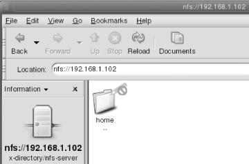 The shared NFS folder for server 192.168.1.102