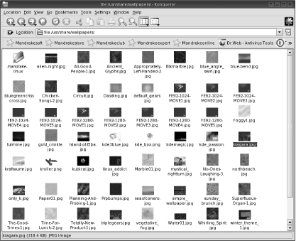 Images displayed as thumbnails within Konqueror