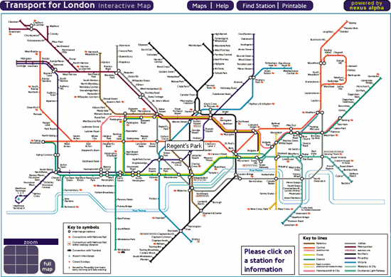 Interactive map of the London Underground