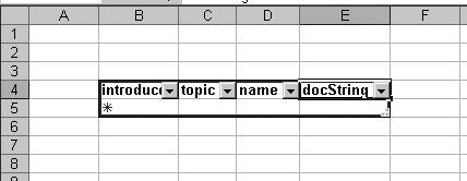 An XML-based worksheet list in Excel