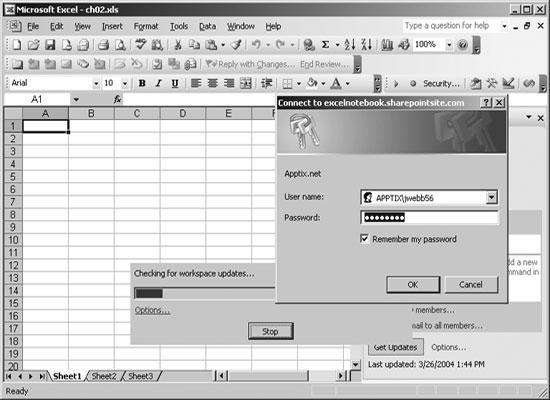Opening a workbook linked to a shared workspace