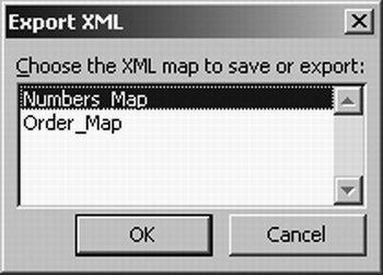 Exporting XML uses only one XML map at a time