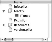 iTunes package contents
