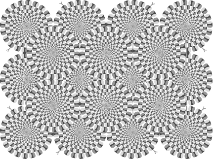 The rotating snake illusion, Akiyoshi Kitaoka © 2003, is available in color at
