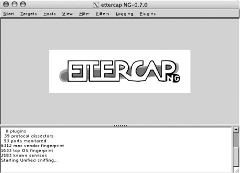 Ettercap in GTK mode