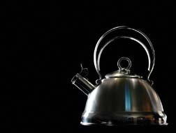 Before: kettle without steam
