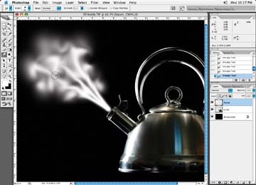 Use the Smudge tool to reshape the steam puffs