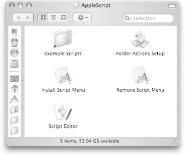 The Applications → AppleScript folder has everything you need to start writing your own scripts. Since you’re going to be spending a lot of time here, it’s a good idea to put this folder in your Dock.