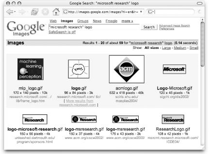 Microsoft Research logos turned up by Google Images