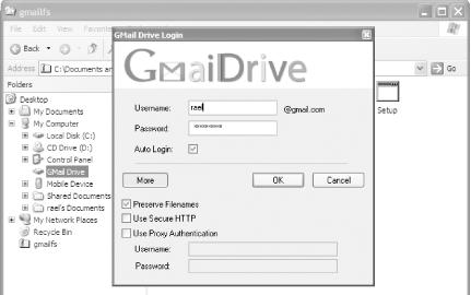 GMail Drive prompting for Gmail login