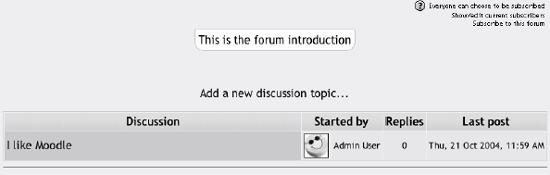 Forum main screen