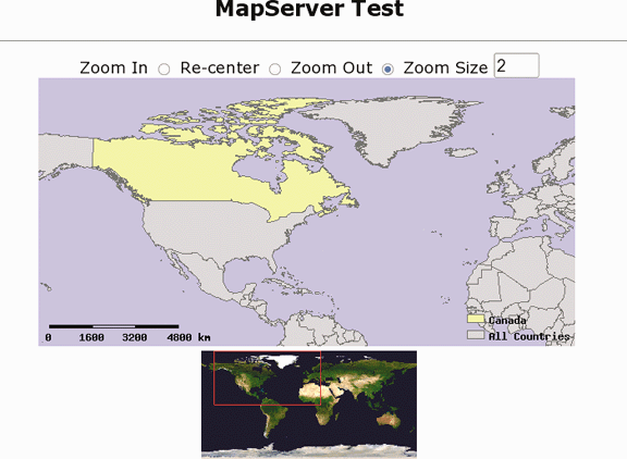 The final web page showing an interactive reference map