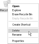 Adding the Delete option to the Recycle Bin's context menu