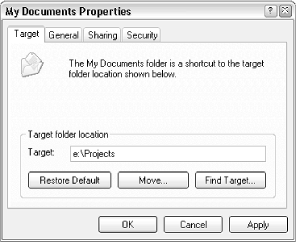The Properties sheet of the My Documents icon allows you to easily change what happens when it's double-clicked